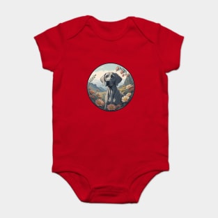 Weimaraner Valley Of Flowers Baby Bodysuit